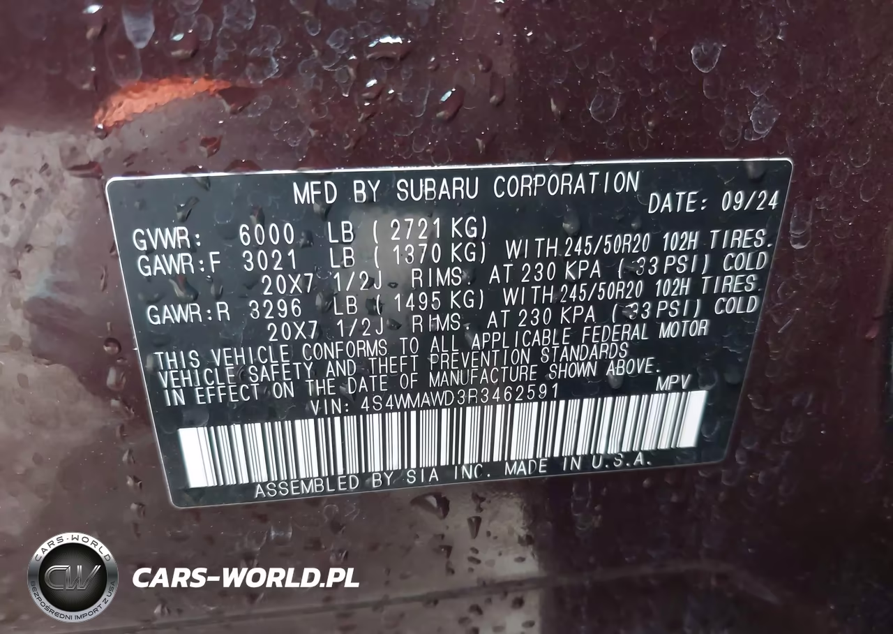 2024 Subaru Ascent Touring 7-Passenger VIN:4S4WMAWD3R3462591 - 9