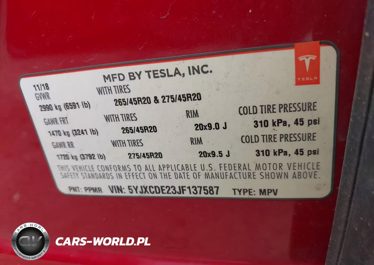2018 Tesla Model X 100D-75D-P100D VIN:5YJXCDE23JF137587 - 9