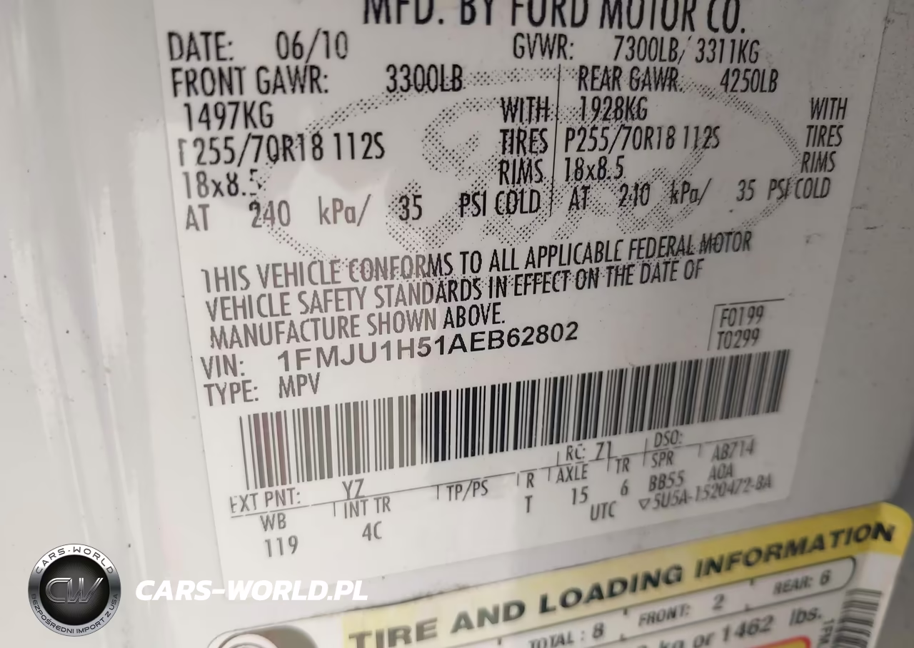 2010 Ford Expedition Eddie Bauer-King Ranch VIN:1FMJU1H51AEB62802 - 9