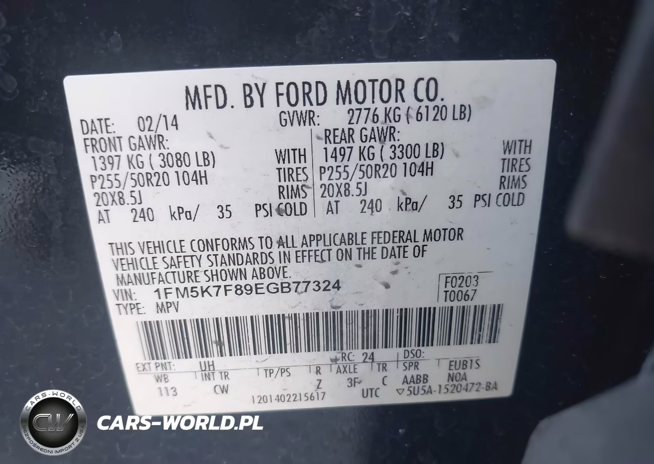 2014 Ford Explorer Limited VIN:1FM5K7F89EGB77324 - 9