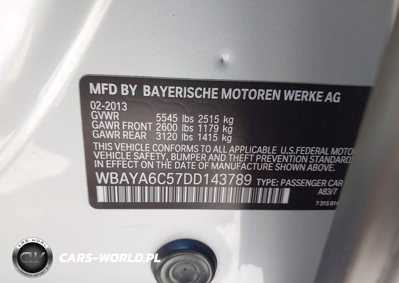 2013 BMW 740I VIN:WBAYA6C57DD143789 - 9
