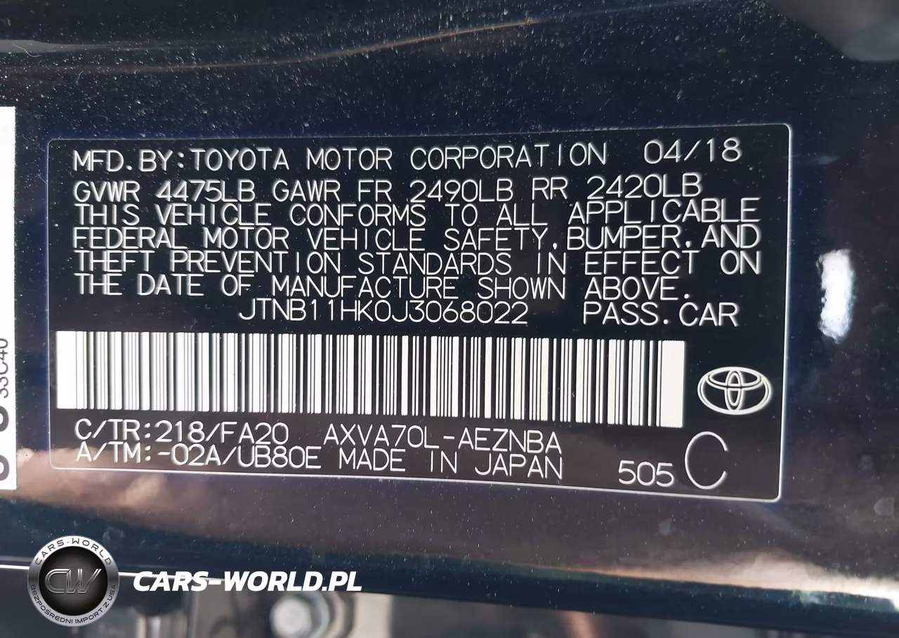 2018 Toyota Camry Le VIN:JTNB11HK0J3068022 - 9