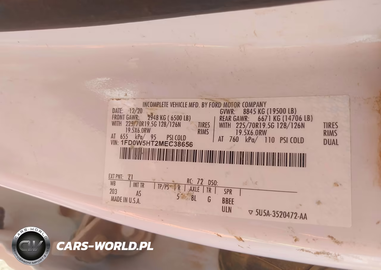 2021 Ford F-550 Chassis Xl VIN:1FD0W5HT2MEC38656 - 9