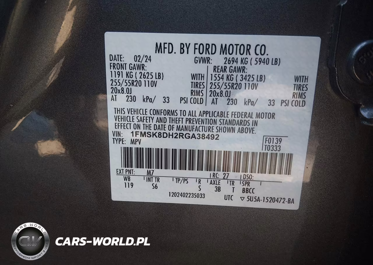 2024 Ford Explorer Xlt VIN:1FMSK8DH2RGA38492 - 9