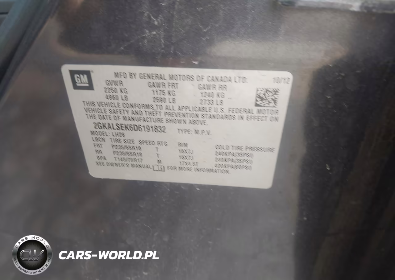 2013 GMC Terrain Sle-2 VIN:2GKALSEK6D6191832 - 9