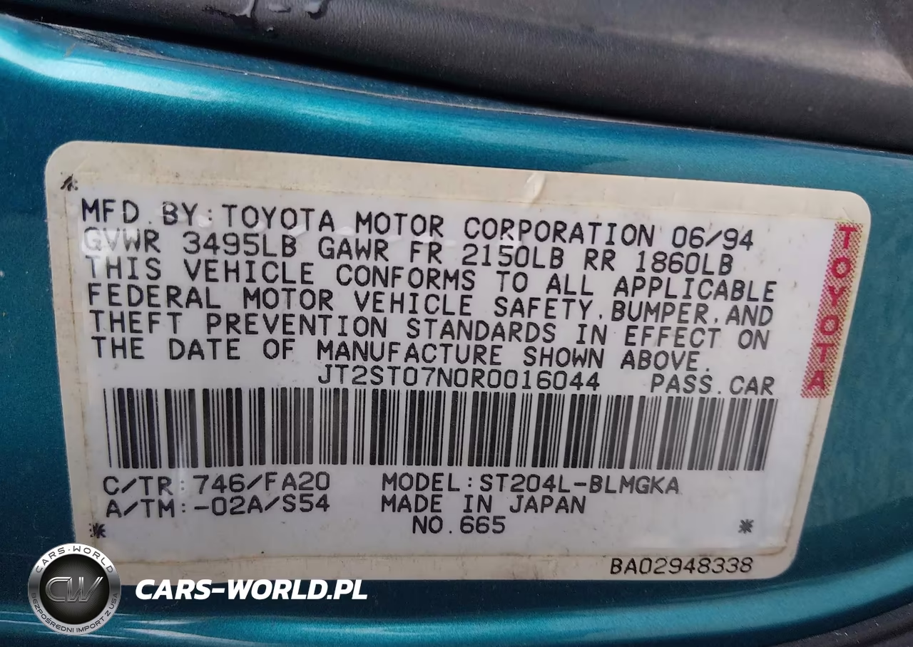 1994 Toyota Celica Gt VIN:JT2ST07N0R0016044 - 9