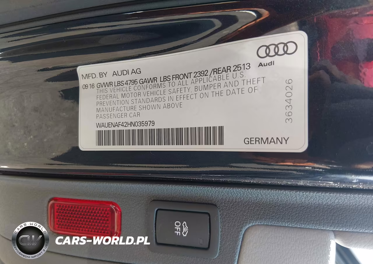 2017 Audi A4 Premium Plus VIN:WAUENAF42HN035979 - 9