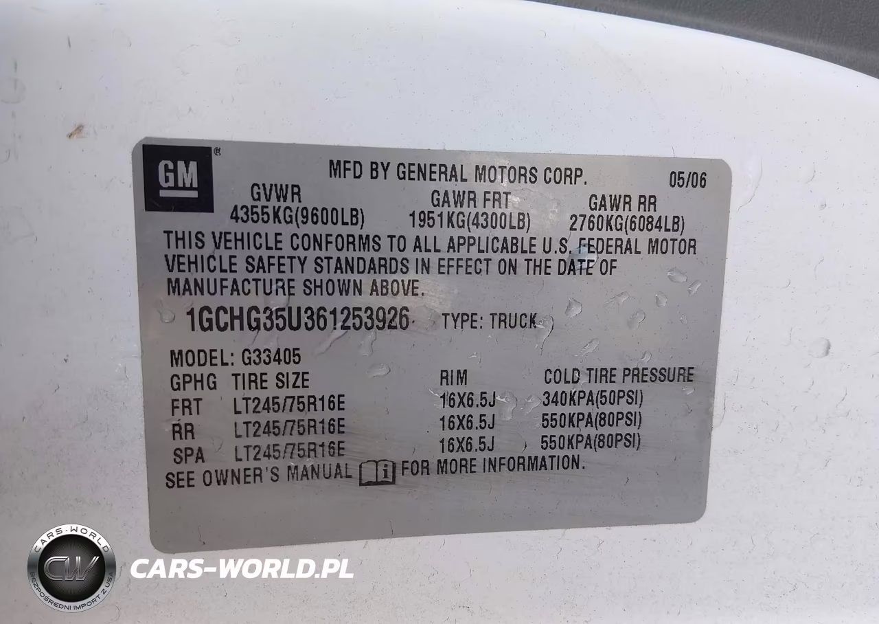 2006 Chevrolet Express Y3H Paratransit VIN:1GCHG35U361253926 - 9