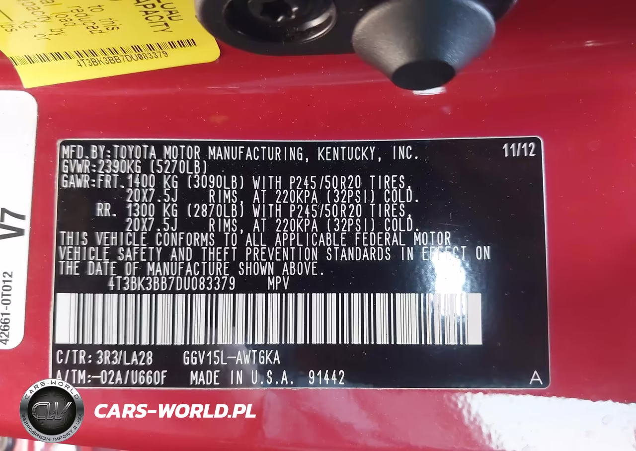 2013 Toyota Venza Limited V6 VIN:4T3BK3BB7DU083379 - 9