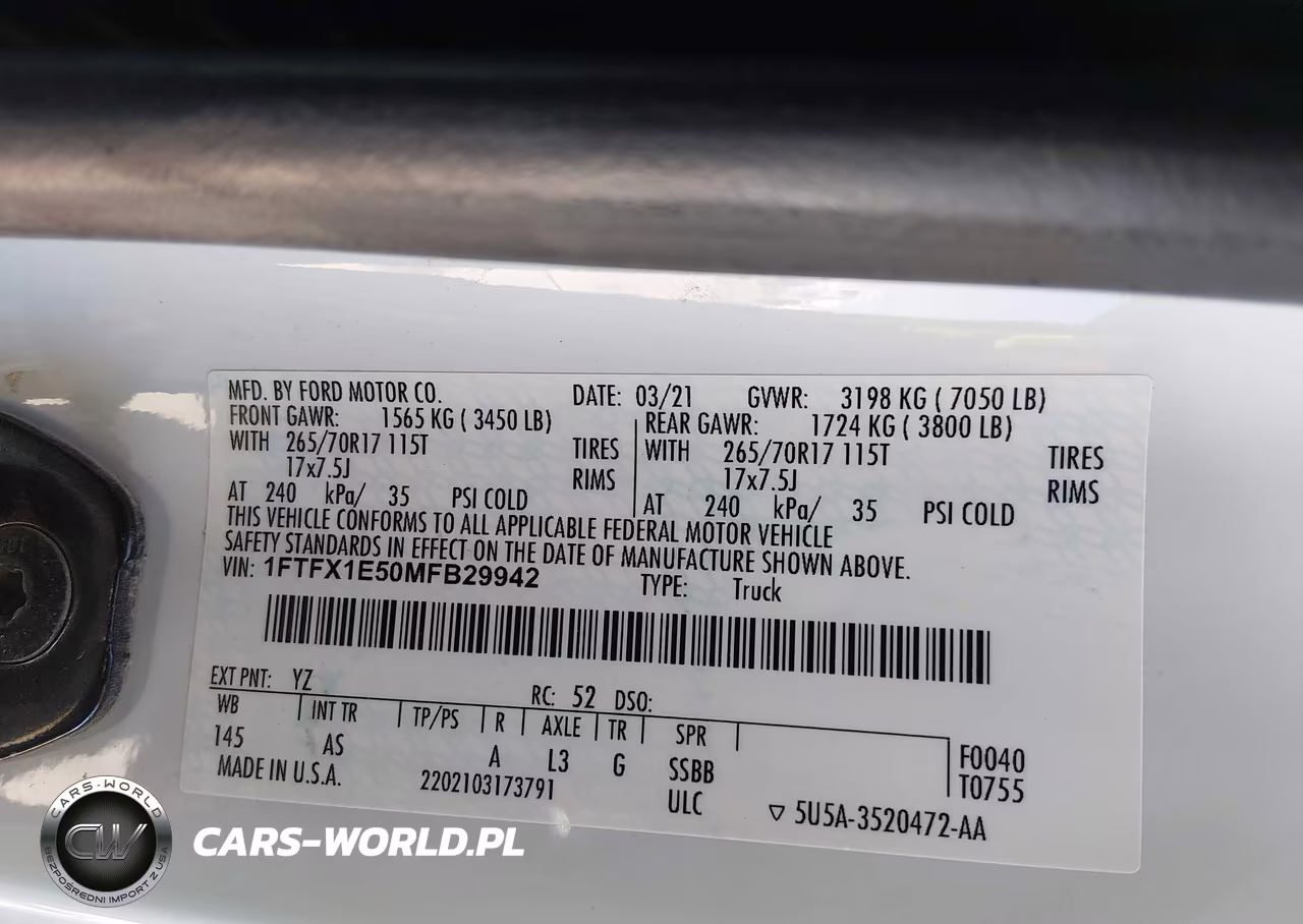 2021 Ford F-150 Xl VIN:1FTFX1E50MFB29942 - 9