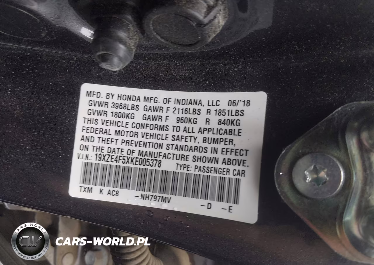 2019 Honda Insight Ex VIN:19XZE4F5XKE005378 - 9