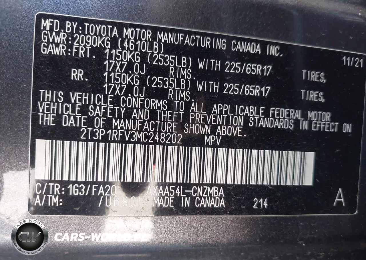 2021 Toyota Rav4 Xle VIN:2T3P1RFV3MC248202 - 9
