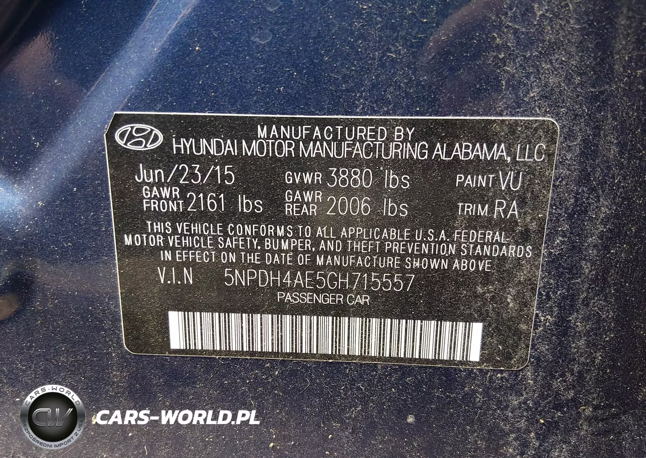 2016 Hyundai Elantra Se VIN:5NPDH4AE5GH715557 - 9