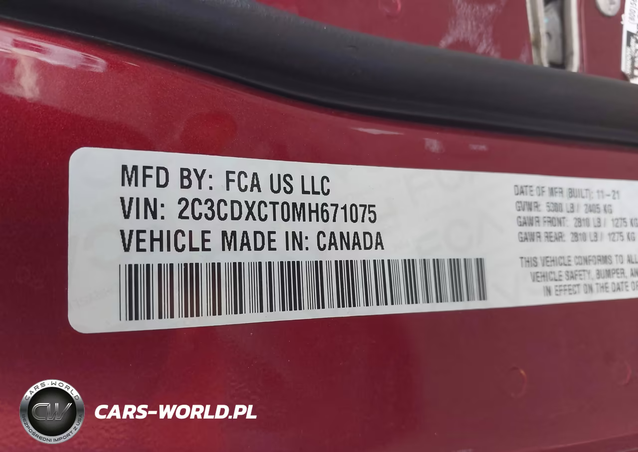 2021 Dodge Charger R-T Rwd VIN:2C3CDXCT0MH671075 - 9