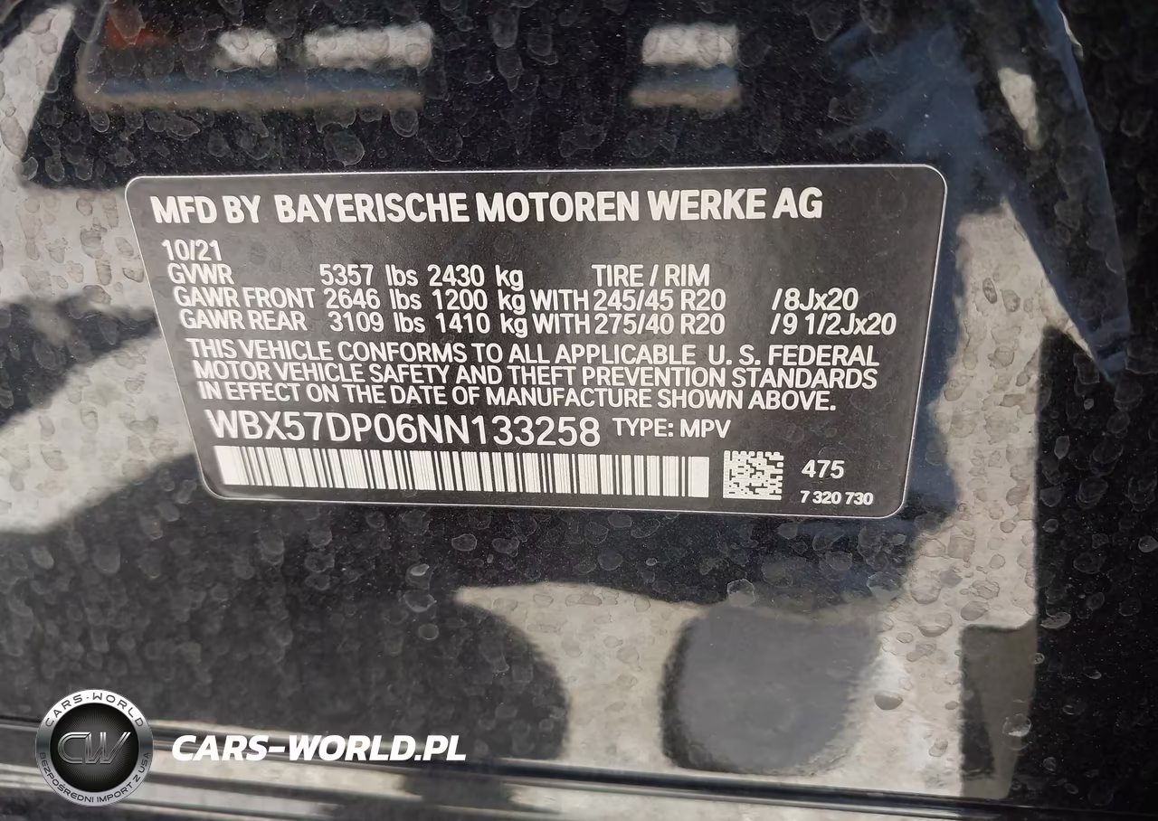 2022 BMW X3 xDrive30I VIN:WBX57DP06NN133258 - 9