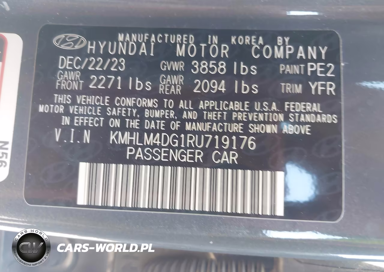 2024 Hyundai Elantra Sel VIN:KMHLM4DG1RU719176 - 9