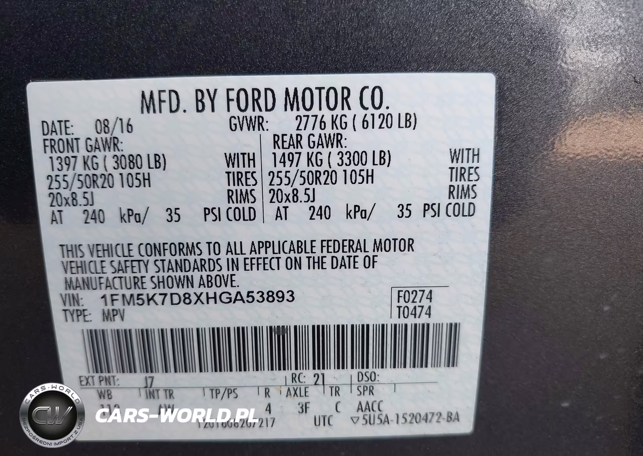 2017 Ford Explorer Xlt VIN:1FM5K7D8XHGA53893 - 9
