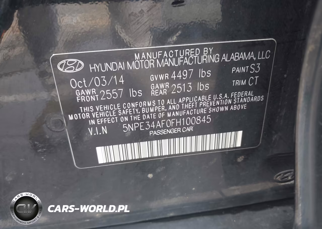 2015 Hyundai Sonata Sport VIN:5NPE34AF0FH100845 - 9