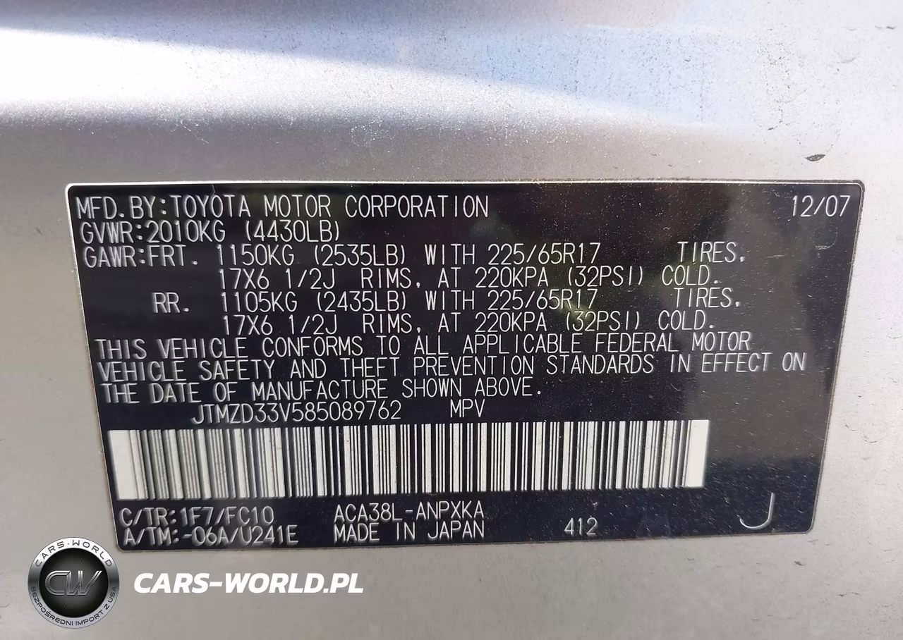 2008 Toyota Rav4 VIN:JTMZD33V585089762 - 9