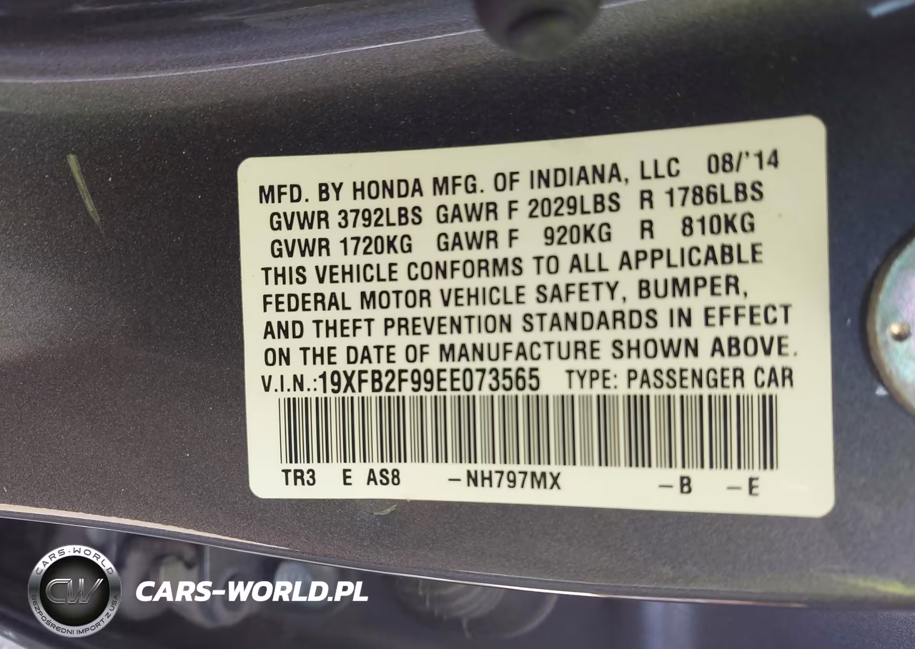 2014 Honda Civic Ex-L VIN:19XFB2F99EE073565 - 9
