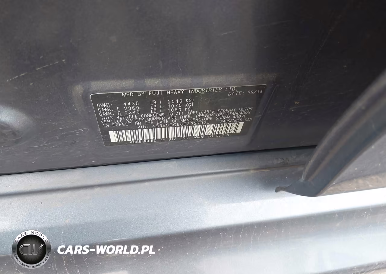 2014 Subaru Legacy 2.5I Premium VIN:4S3BMBC66E3037925 - 9