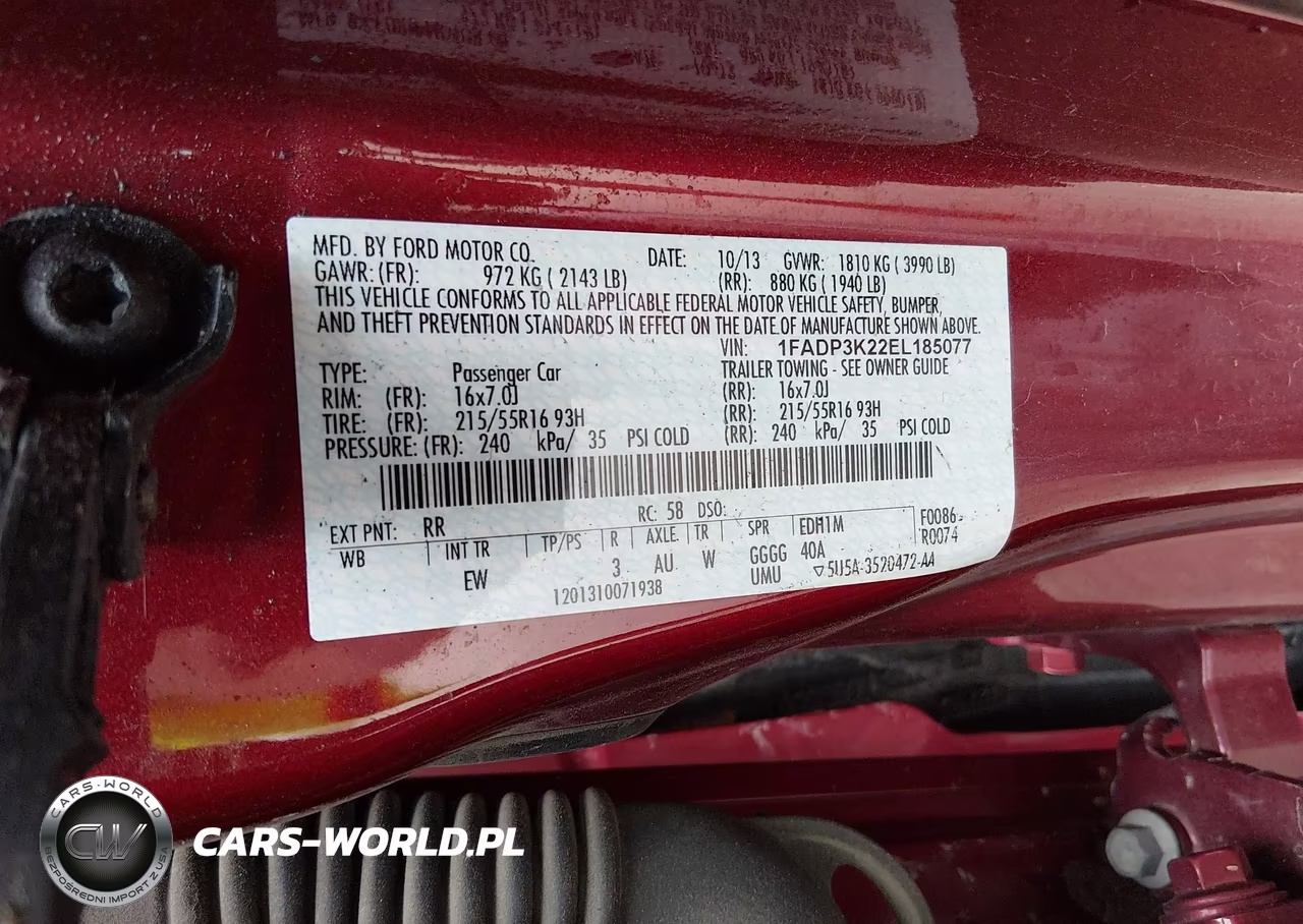 2014 Ford Focus Se VIN:1FADP3K22EL185077 - 9