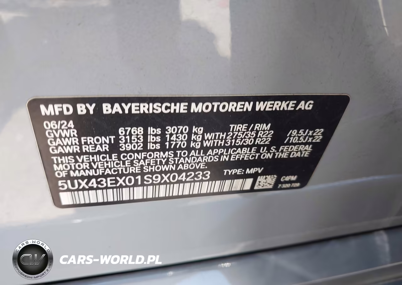2025 BMW X6 M60I VIN:5UX43EX01S9X04233 - 9