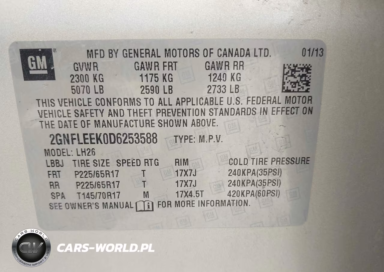 2013 Chevrolet Equinox Lt VIN:2GNFLEEK0D6253588 - 9