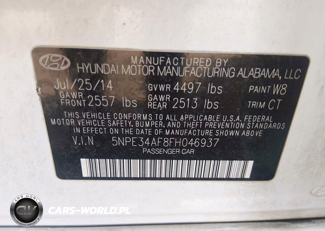 2015 Hyundai Sonata Sport VIN:5NPE34AF8FH046937 - 9