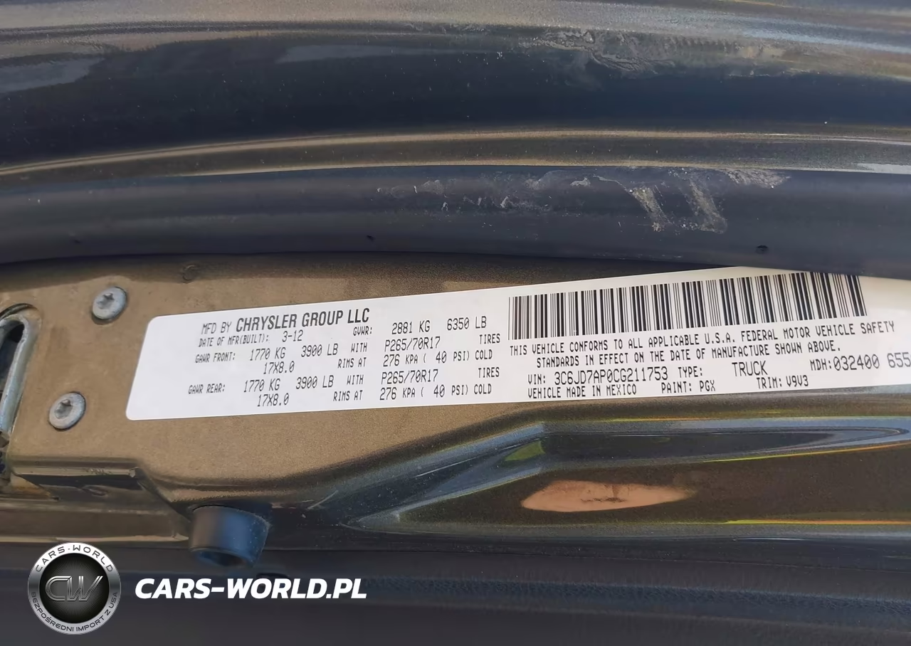 2012 Ram 1500 St VIN:3C6JD7AP0CG211753 - 9