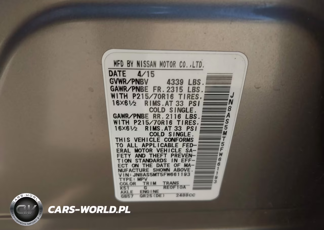 2015 Nissan Rogue Select S VIN:JN8AS5MT5FW661193 - 9