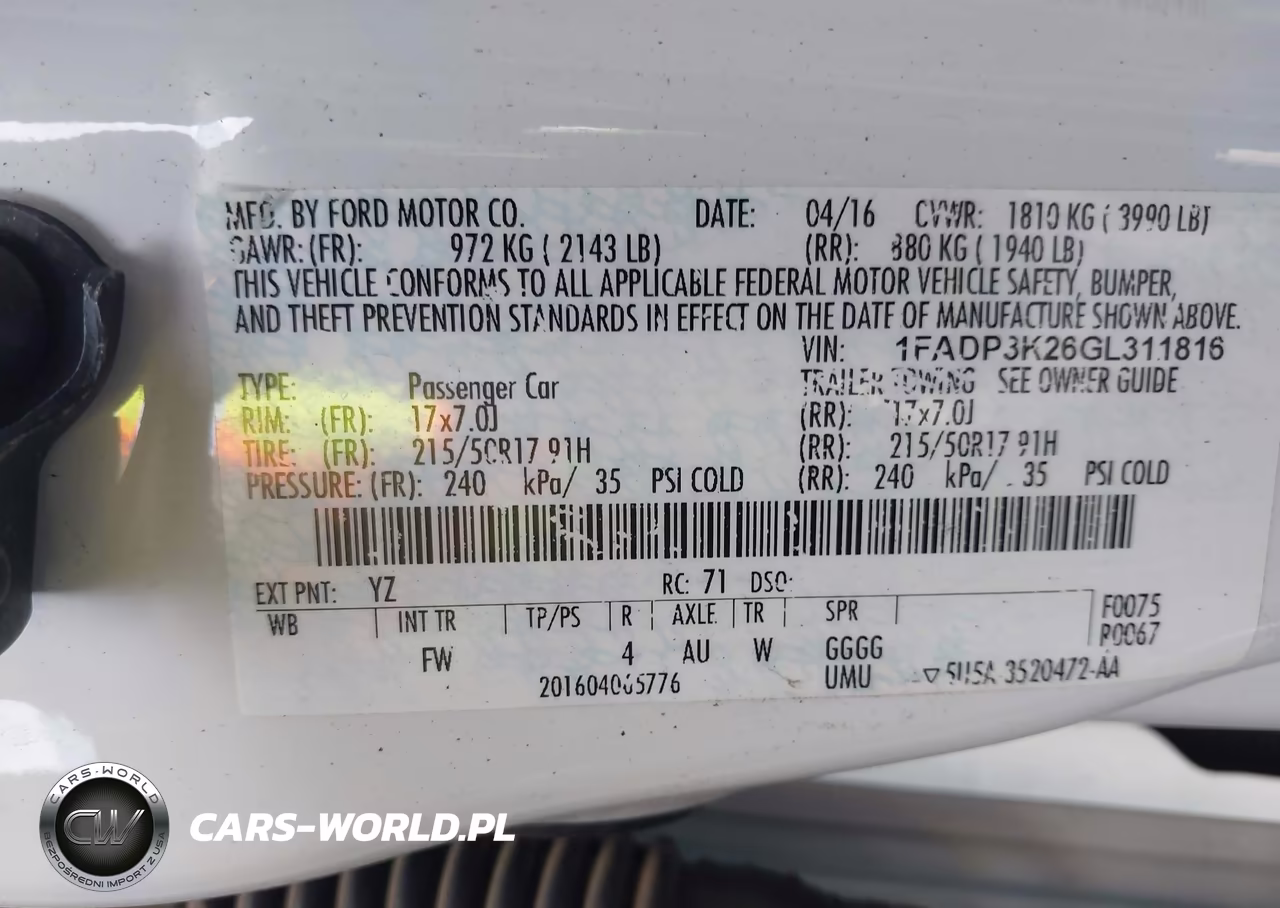 2016 Ford Focus Se VIN:1FADP3K26GL311816 - 9