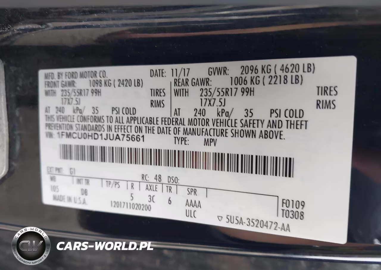 2018 Ford Escape Sel VIN:1FMCU0HD1JUA75661 - 9
