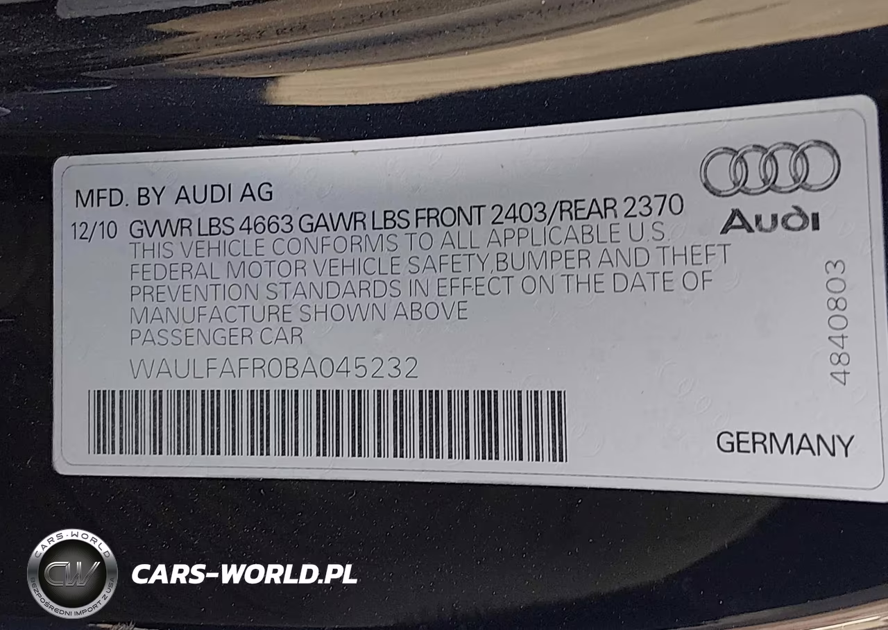 2011 Audi A5 2.0T Premium VIN:WAULFAFR0BA045232 - 9