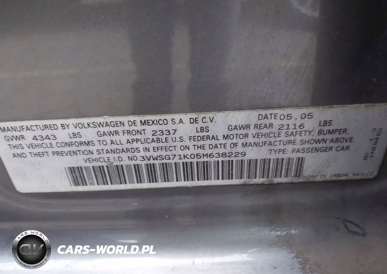 2005 Volkswagen Jetta 2.5 VIN:3VWSG71K05M638229 - 9