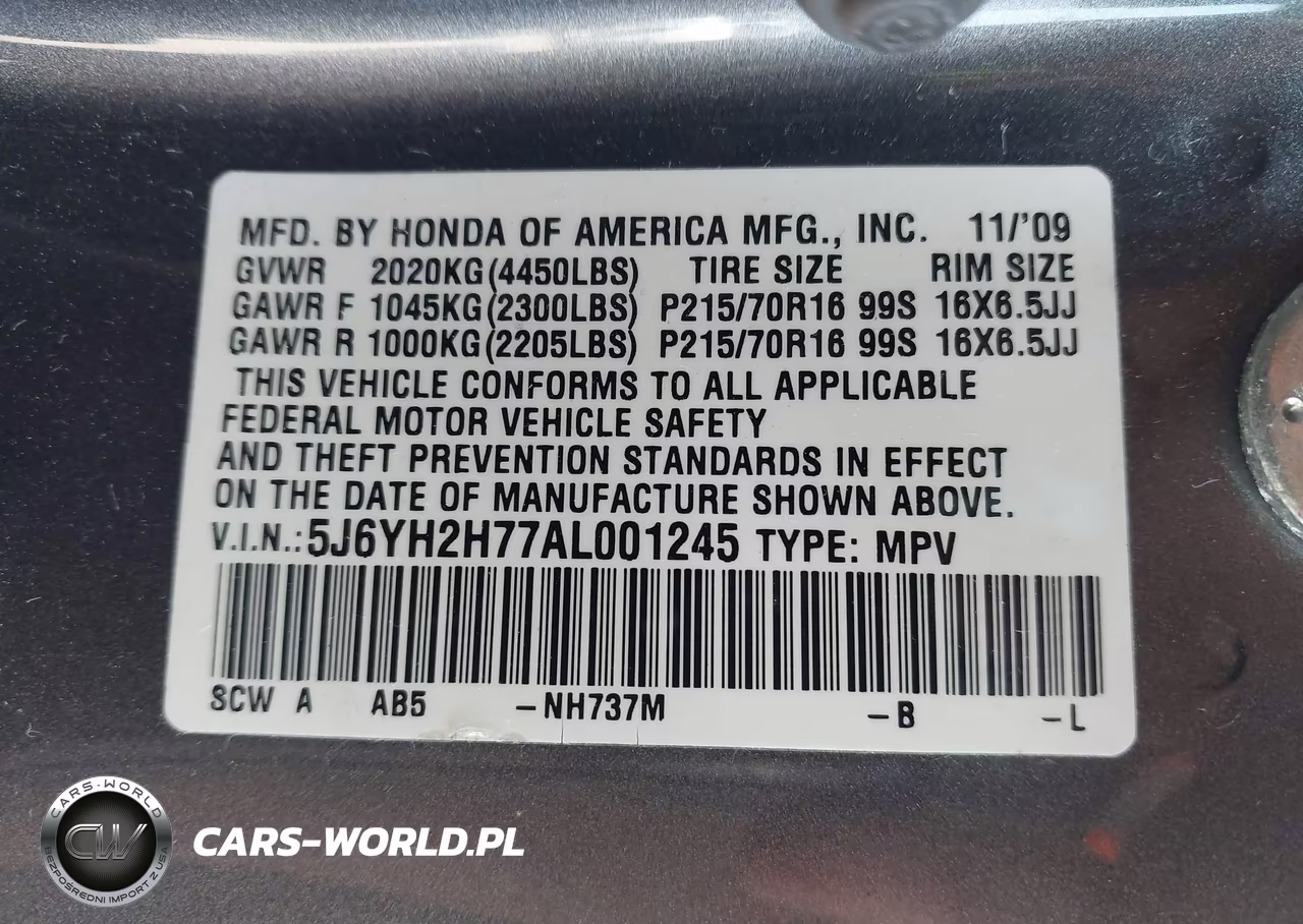 2010 Honda Element Ex VIN:5J6YH2H77AL001245 - 9