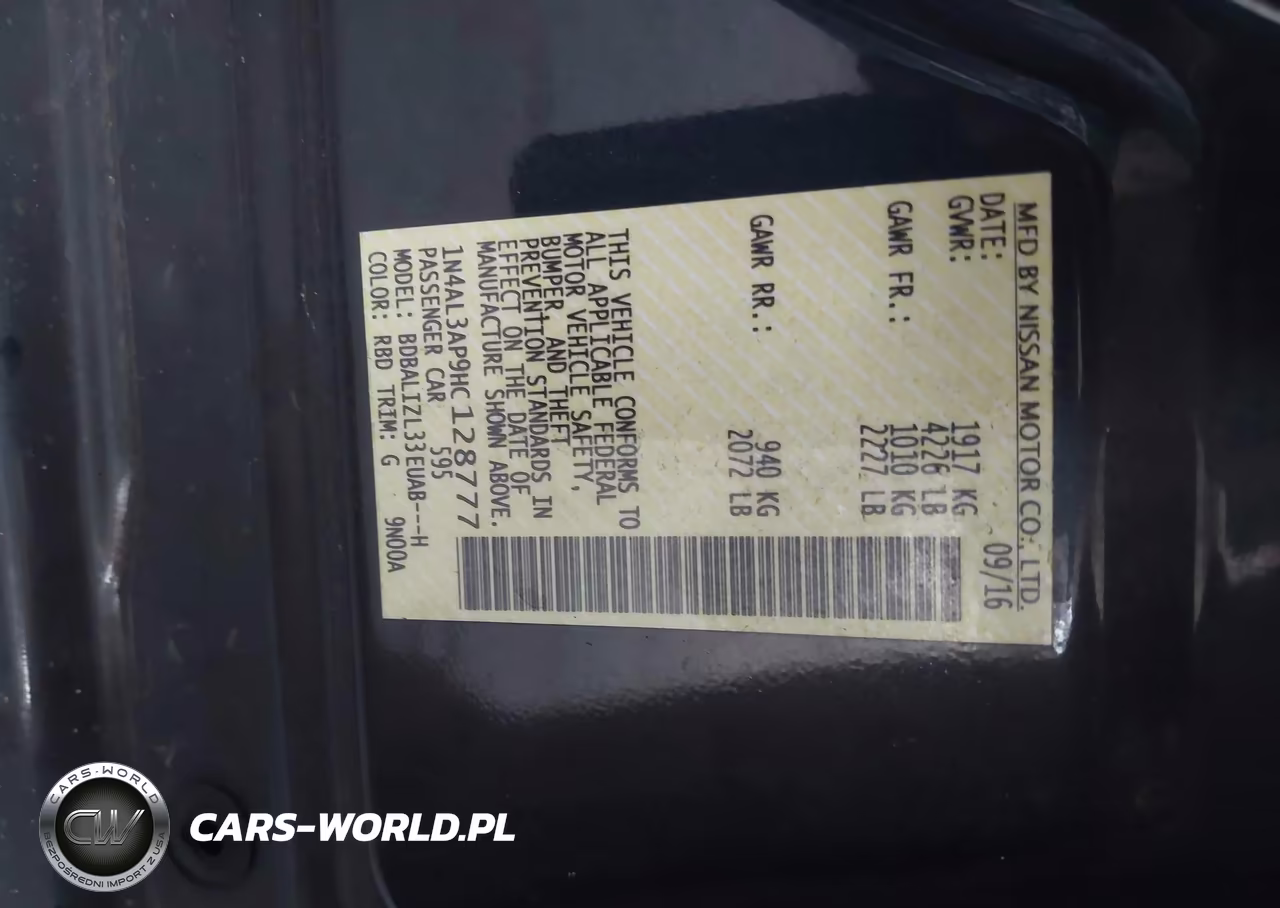 2017 Nissan Altima 2.5 Sv VIN:1N4AL3AP9HC128777 - 9