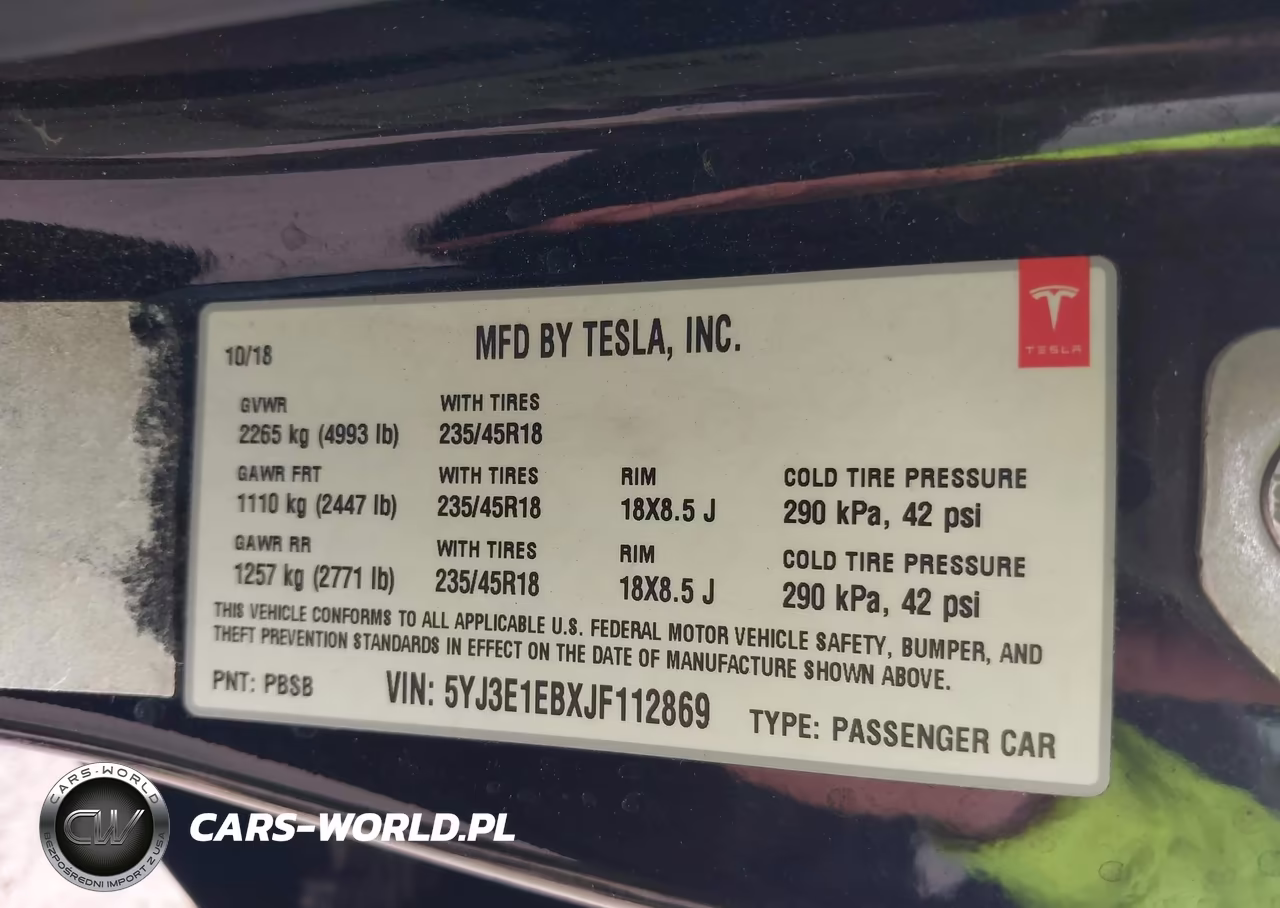 2018 Tesla Model 3 Long Range-Performance VIN:5YJ3E1EBXJF112869 - 9