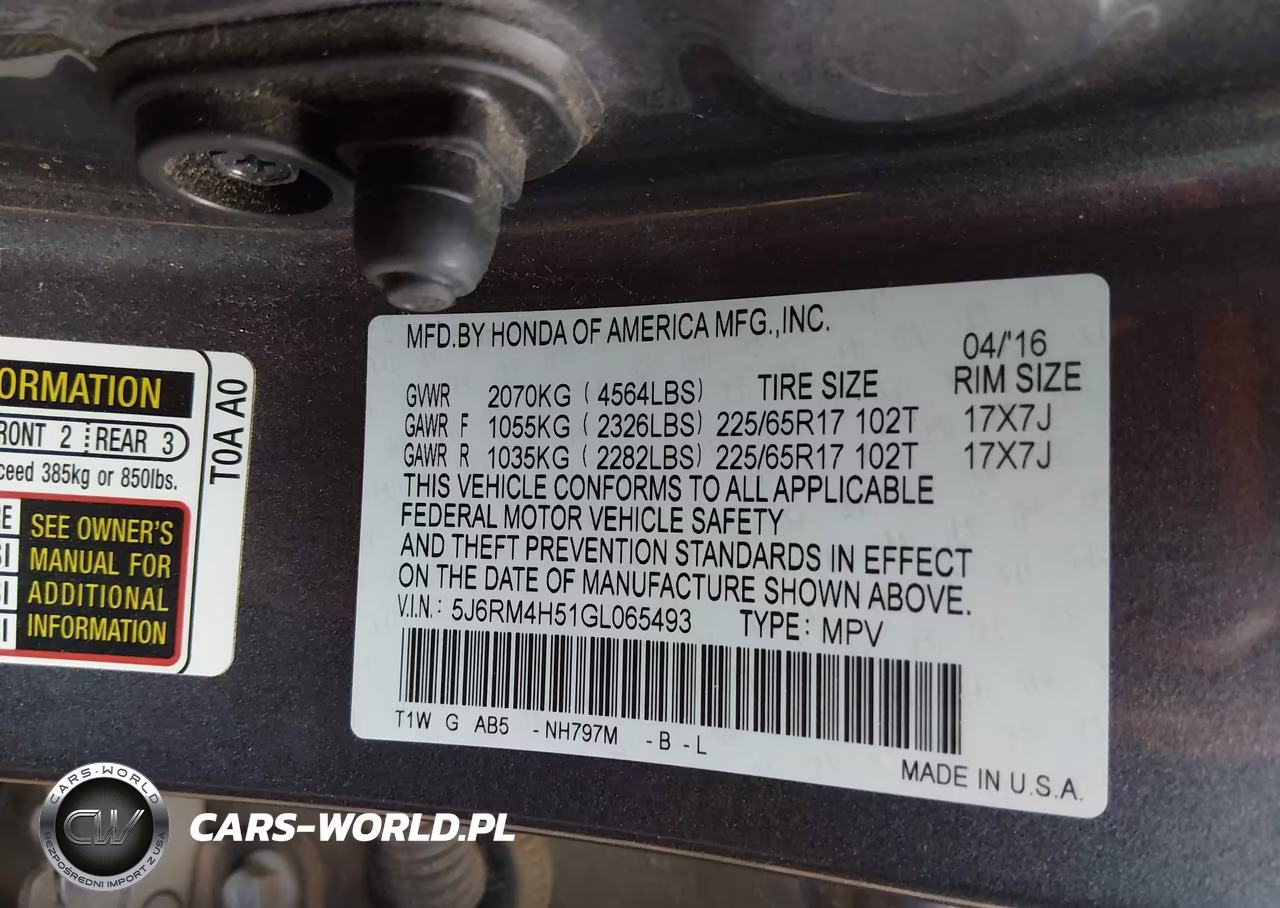 2016 Honda Cr-V Ex VIN:5J6RM4H51GL065493 - 9