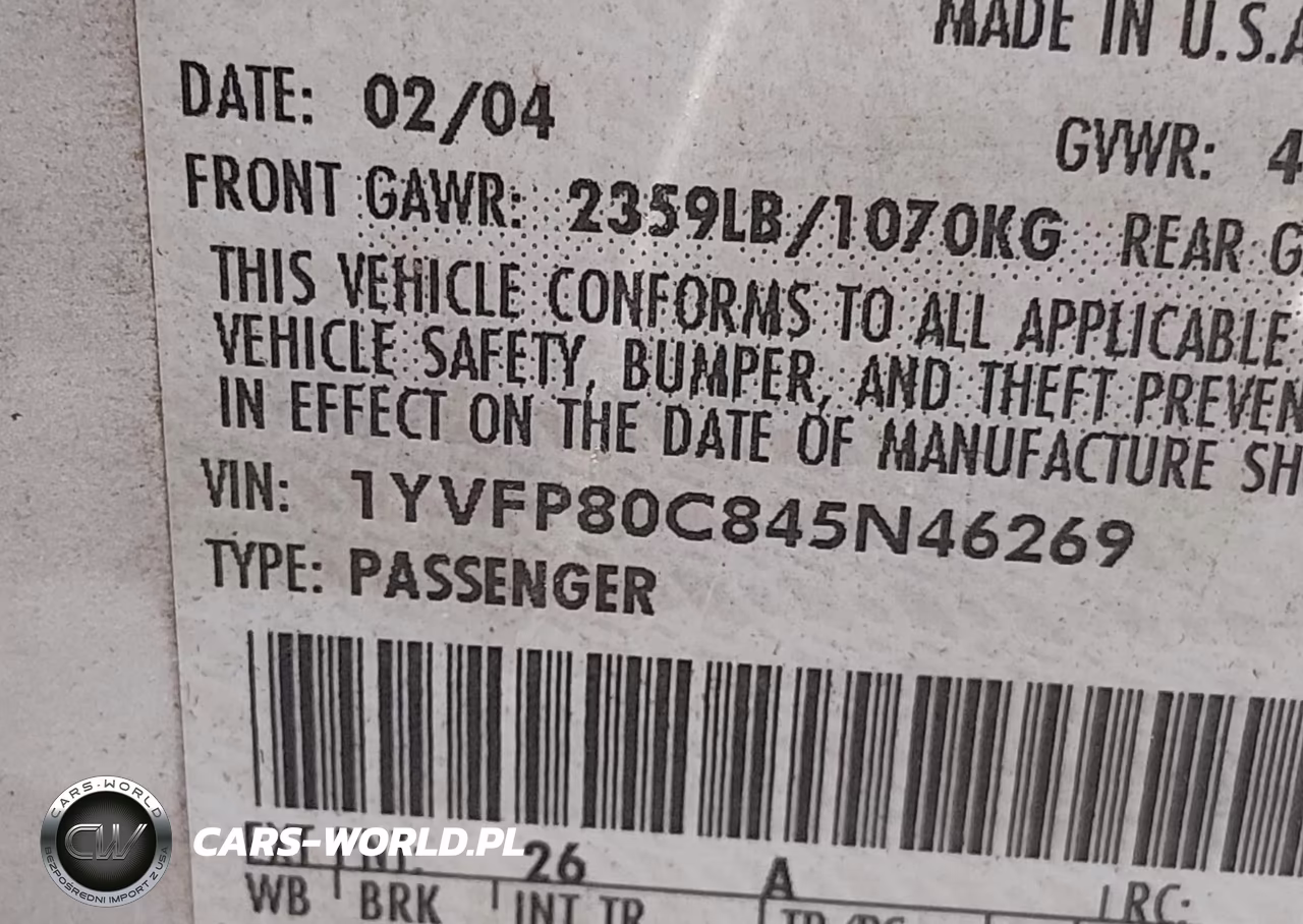 2004 Mazda Mazda6 I VIN:1YVFP80C845N46269 - 9