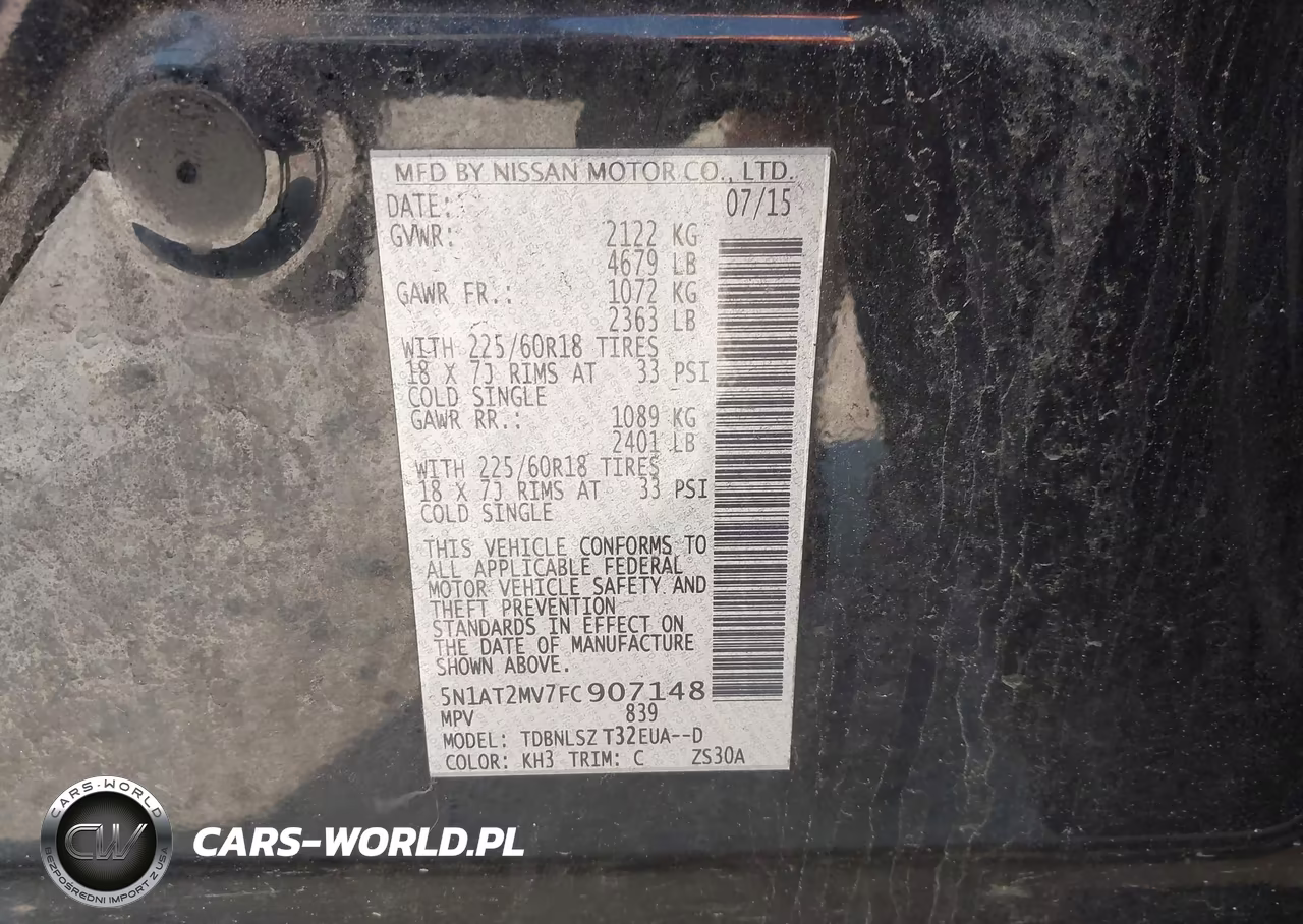 2015 Nissan Rogue Sl VIN:5N1AT2MV7FC907148 - 9