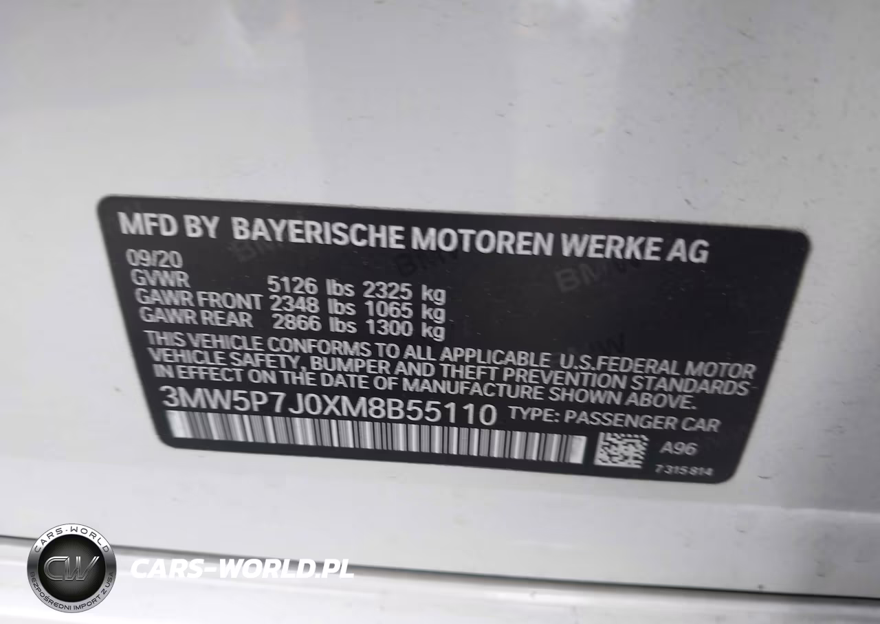 2021 BMW 330E VIN:3MW5P7J0XM8B55110 - 9