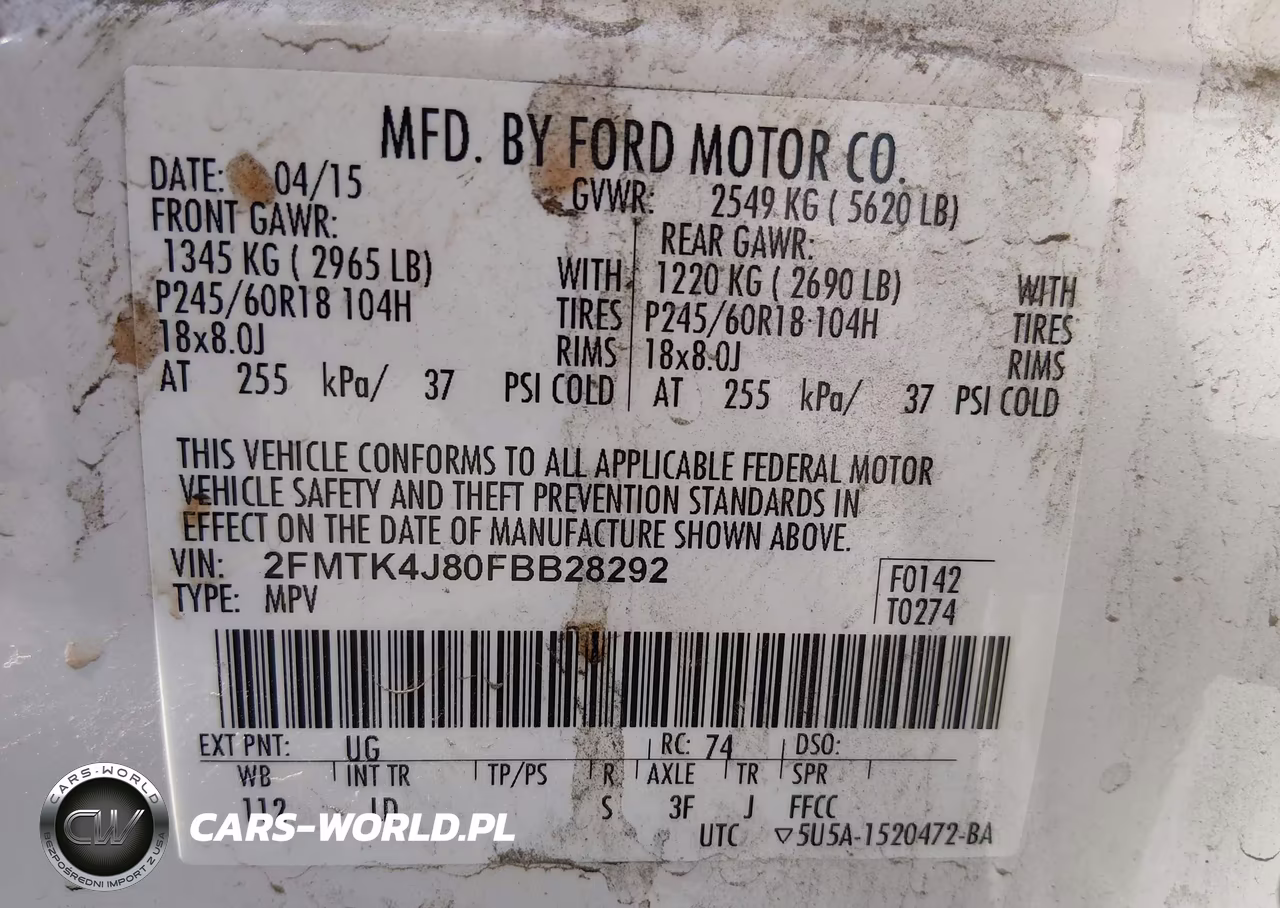 2015 Ford Edge Sel VIN:2FMTK4J80FBB28292 - 9