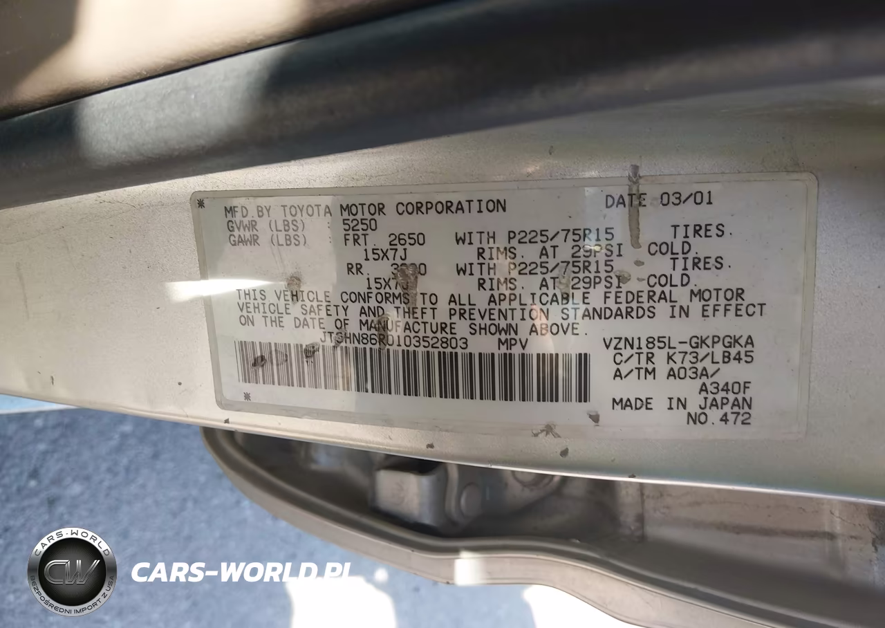 2001 Toyota 4Runner Sr5 V6 VIN:JT3HN86R010352803 - 9