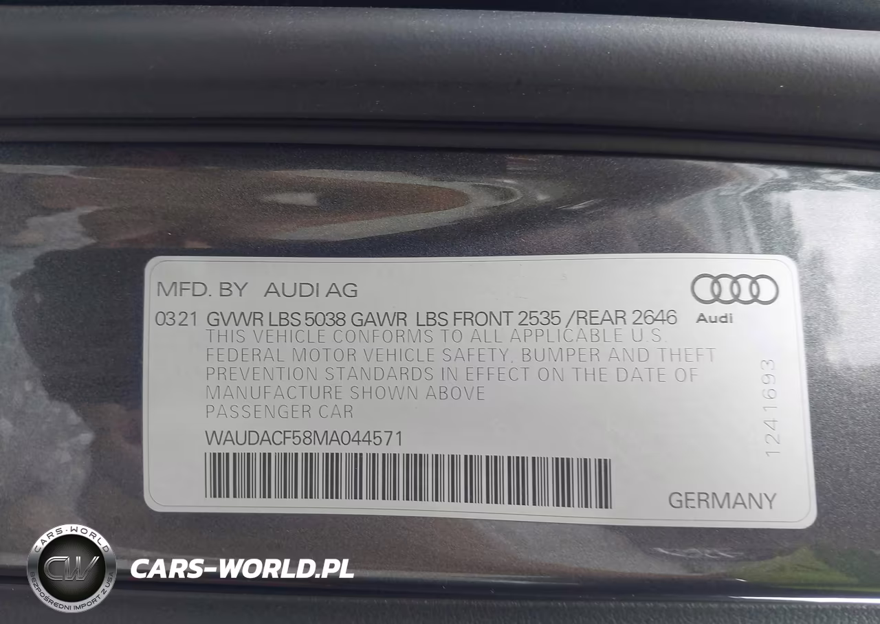 2021 Audi A5 Sportback Premium 45 Tfsi Quattro S Tronic VIN:WAUDACF58MA044571 - 9