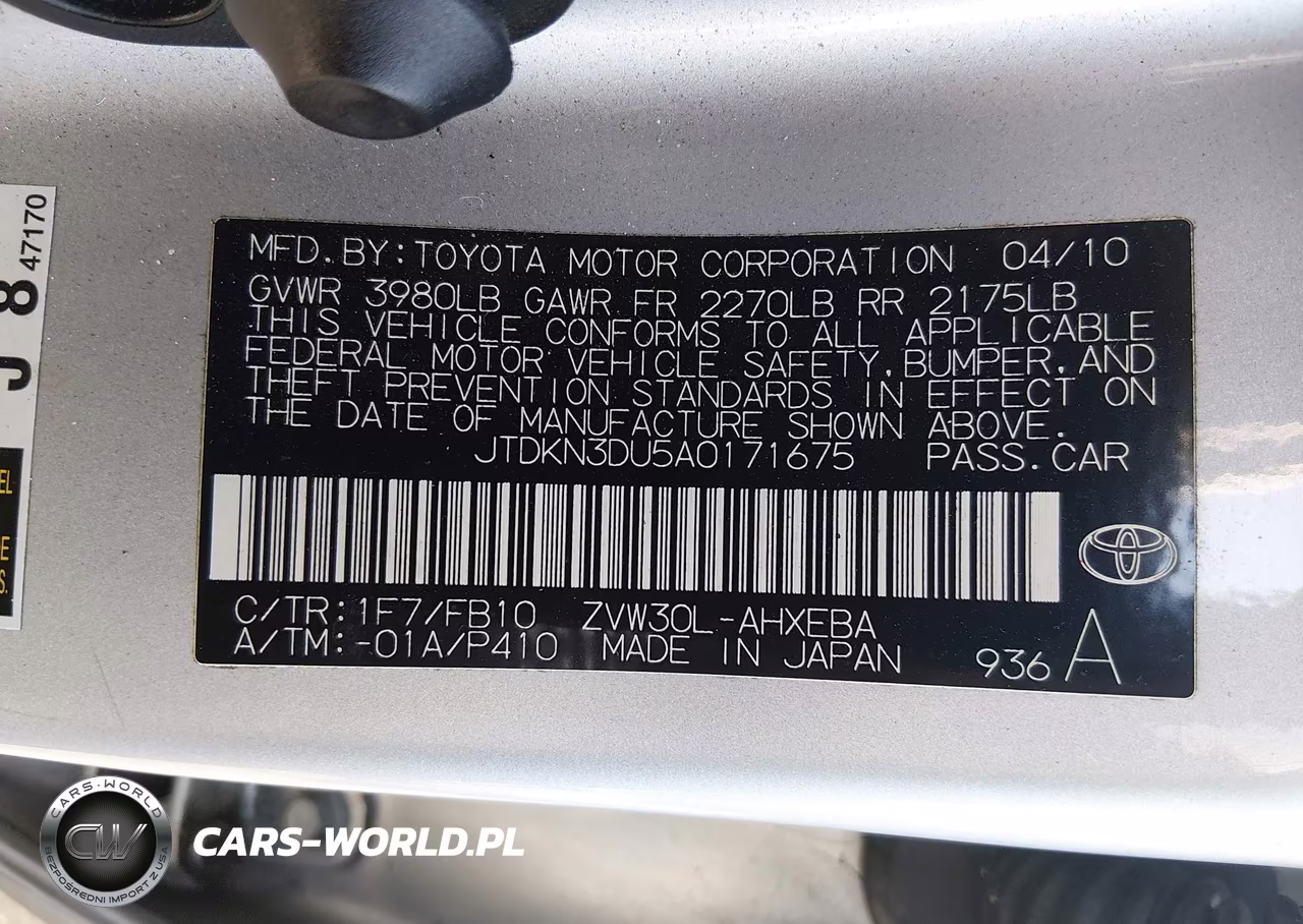 2010 Toyota Prius Iii VIN:JTDKN3DU5A0171675 - 9