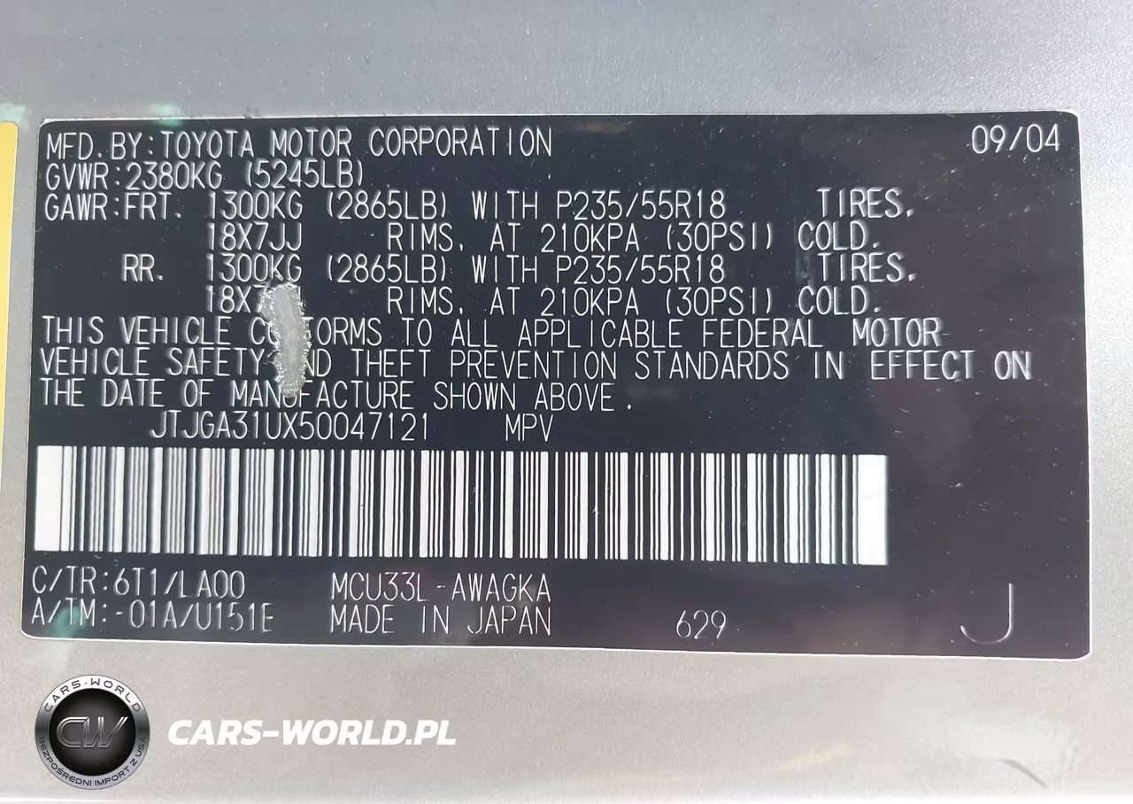 2005 Lexus Rx 330 VIN:JTJGA31UX50047121 - 9