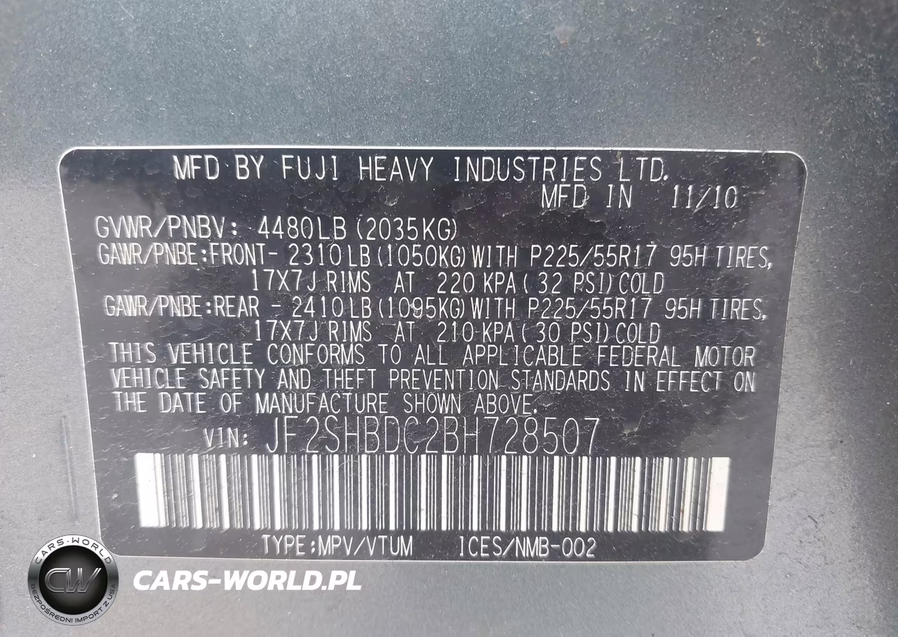 2011 Subaru Forester 2.5X Premium VIN:JF2SHBDC2BH728507 - 9
