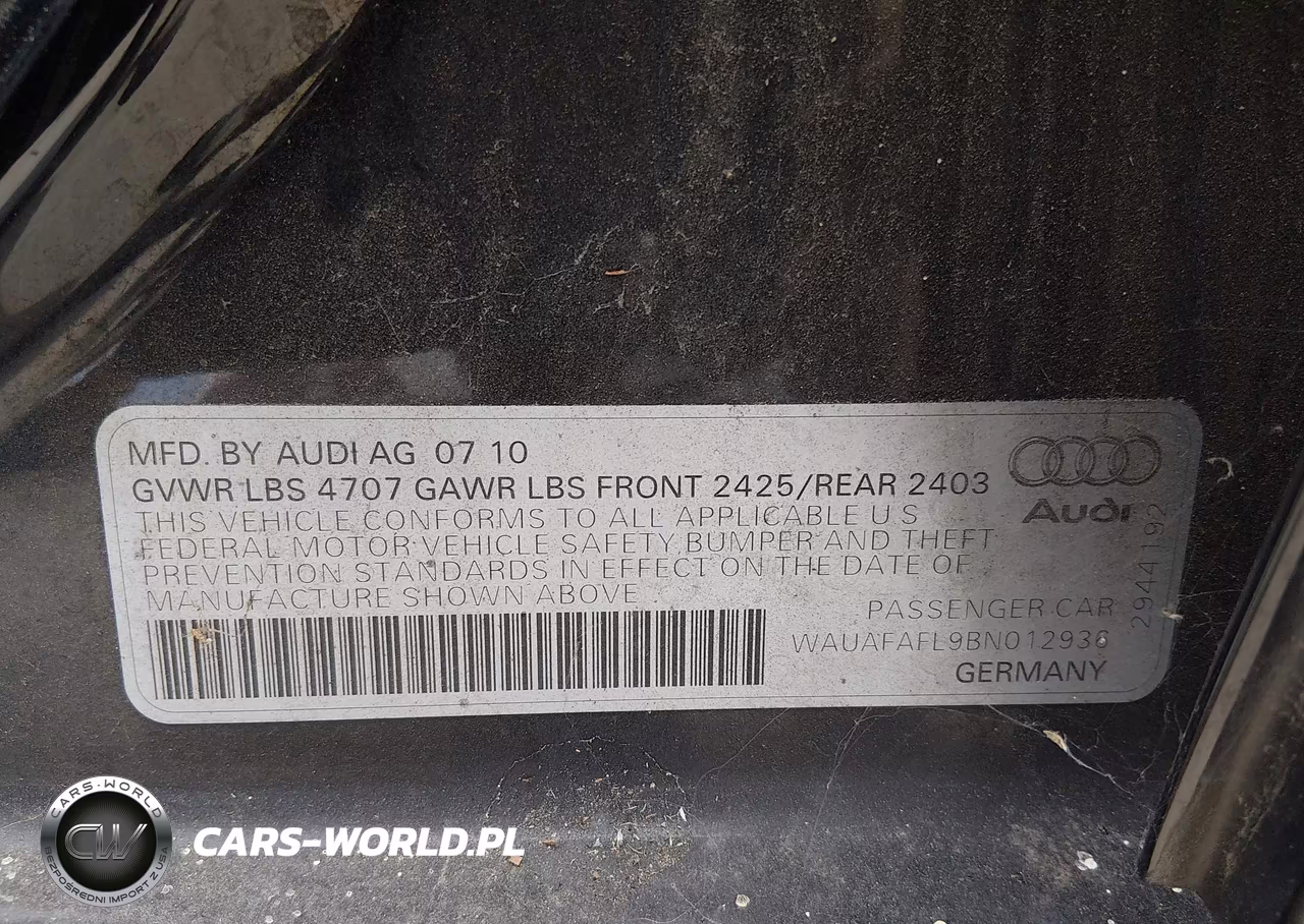 2011 Audi A4 2.0T Premium VIN:WAUAFAFL9BN012936 - 9