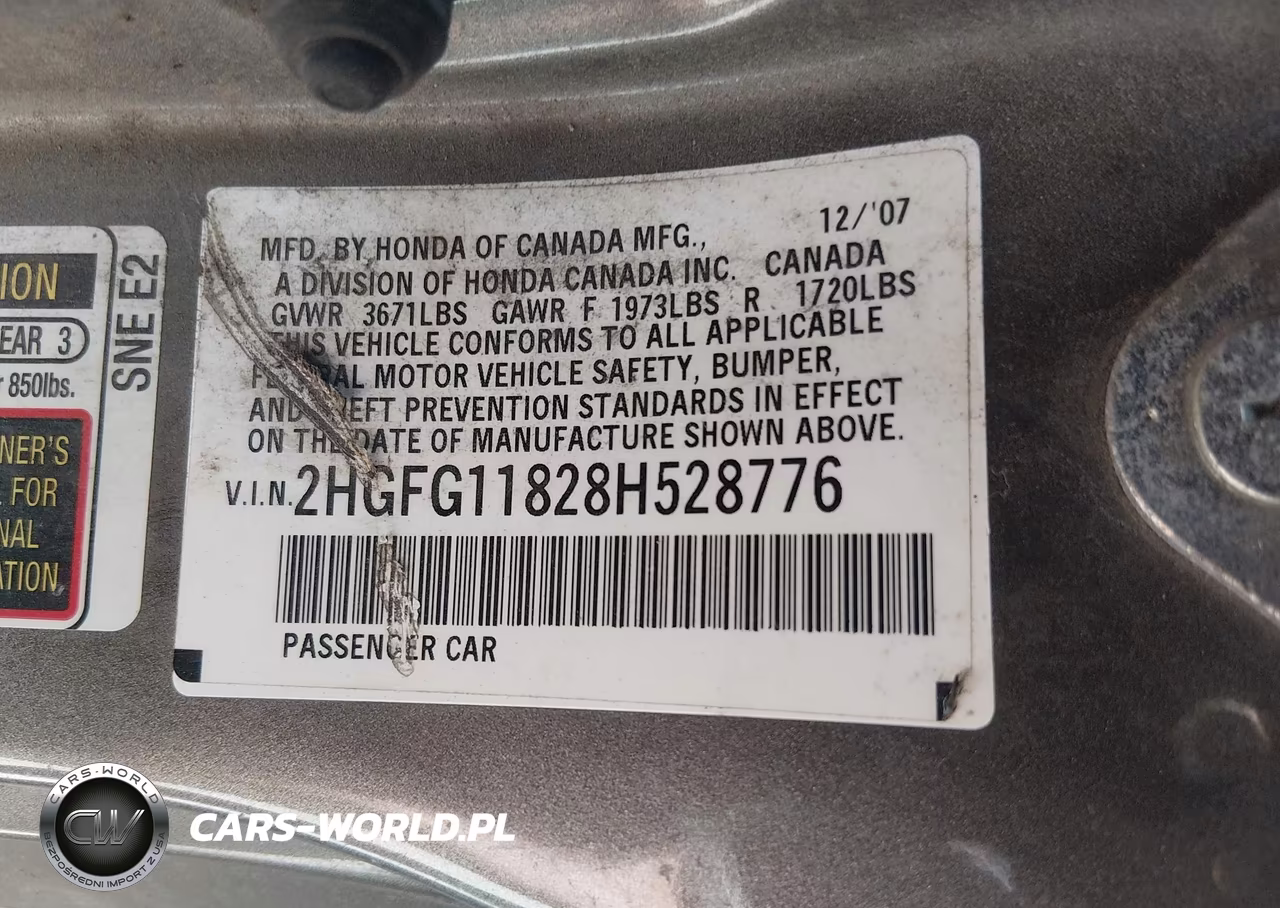 2008 Honda Civic Ex VIN:2HGFG11828H528776 - 9
